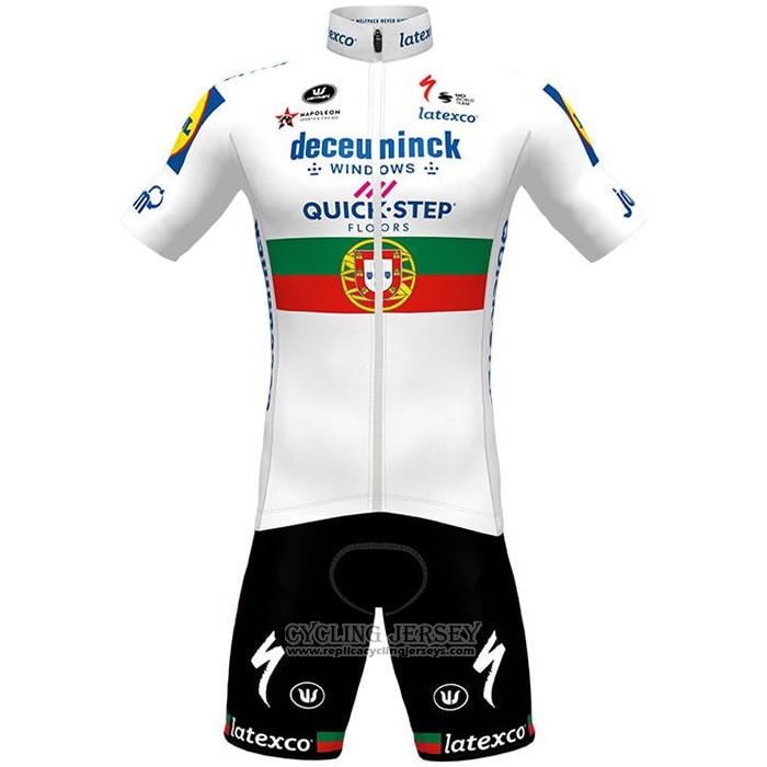 2021 Cycling Jersey Deceuninck Quick Step White Short Sleeve And Bib Short